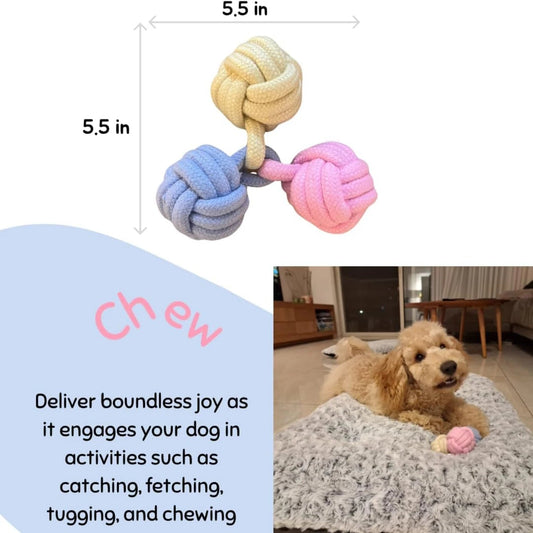 AUSIDAPET Colorful and Engaging Dental Rope Ball Toy for Playful Small/Medium Puppies - Keep Your Energetic Pup Happy and Entertained for