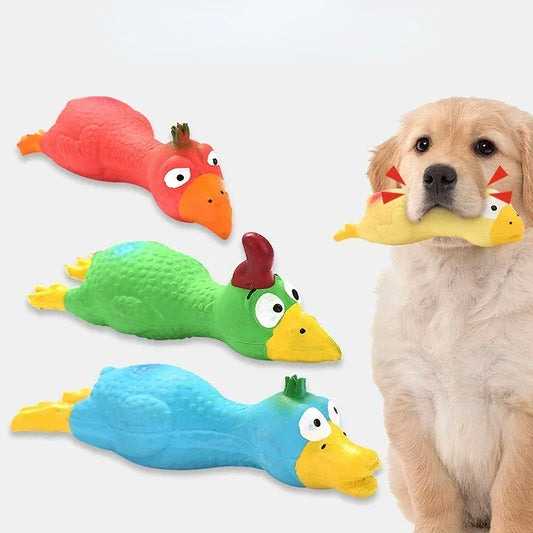 AUSIDAPET Cute Latex Chicken Shape Pet Squeak Toys Dog Cat Puppy Chew Sound Toys Simulation Screaming Chicken Squeaker Pet Supplies