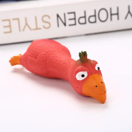 AUSIDAPET Cute Latex Chicken Shape Pet Squeak Toys Dog Cat Puppy Chew Sound Toys Simulation Screaming Chicken Squeaker Pet Supplies