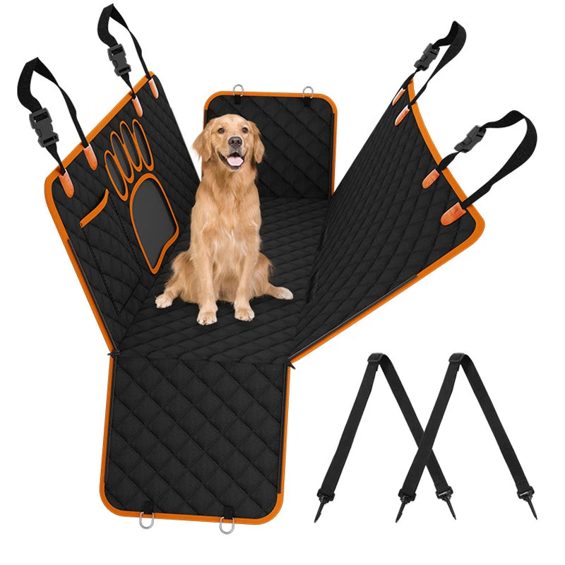 AUSIDAPET Dog Car Seat Cover Waterproof Pet Cat Carriers Travel Mat Hammock with Visual Mesh Window and Side Zipper Car Seat and Door Protec
