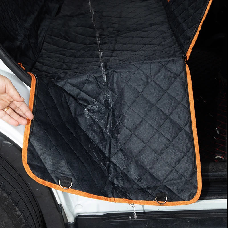 AUSIDAPET Dog Car Seat Cover Waterproof Pet Cat Carriers Travel Mat Hammock with Visual Mesh Window and Side Zipper Car Seat and Door Protec