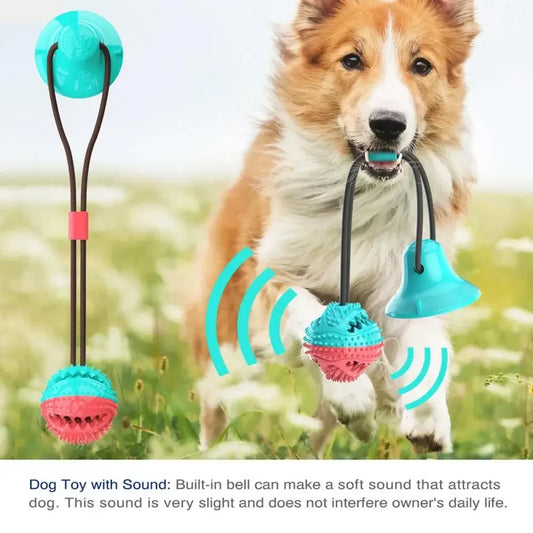 AUSIDAPET Dog Chew Toys，for Aggressive Chewers，Interactive Dog Suction Cup Toy，Teething Rope Toy，Dog Puzzle Treat Food Dispensing Ball Toy