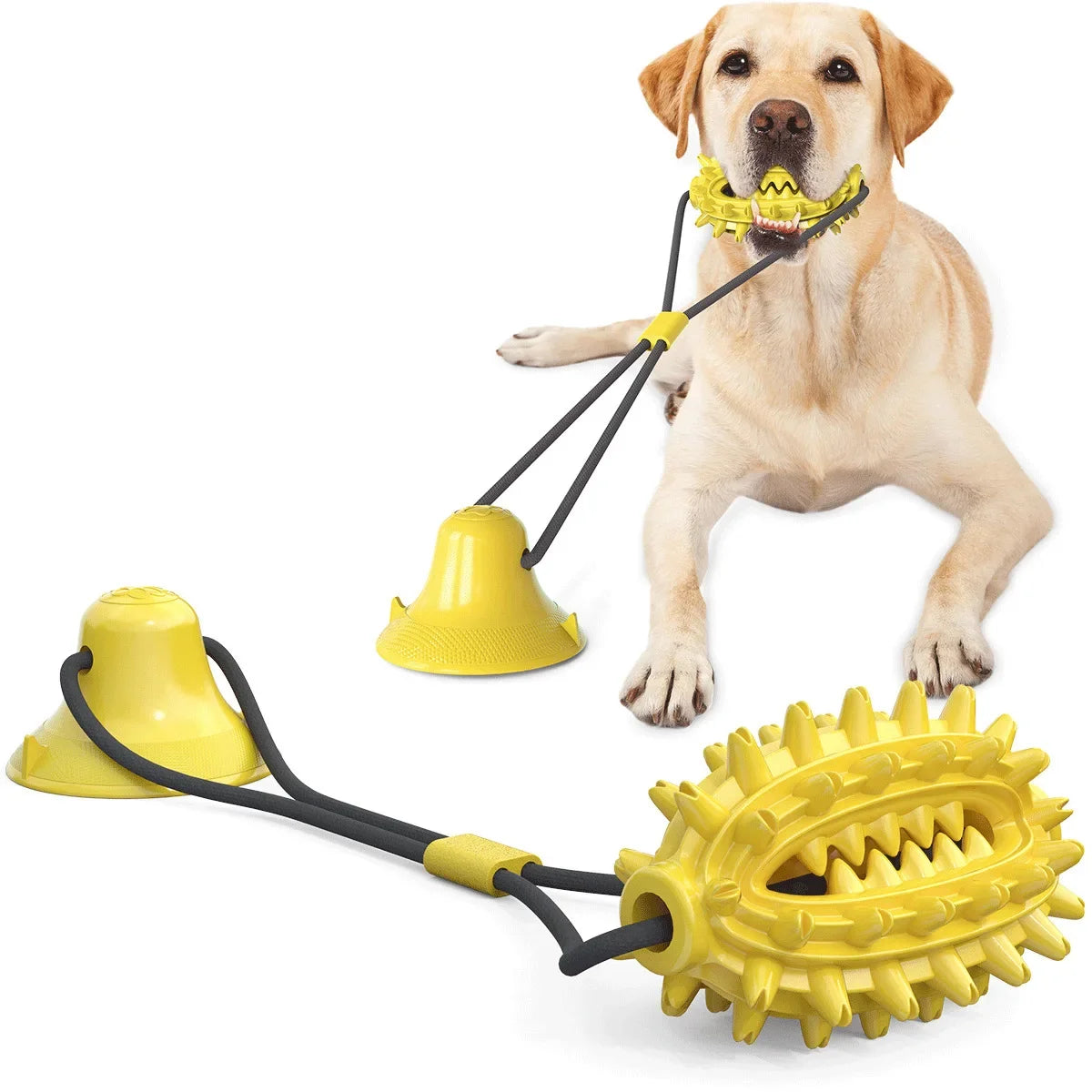 AUSIDAPET Dog Chew Toys，for Aggressive Chewers，Interactive Dog Suction Cup Toy，Teething Rope Toy，Dog Puzzle Treat Food Dispensing Ball Toy