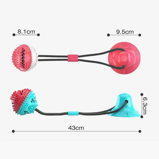 AUSIDAPET Dog Chew Toys，for Aggressive Chewers，Interactive Dog Suction Cup Toy，Teething Rope Toy，Dog Puzzle Treat Food Dispensing Ball Toy