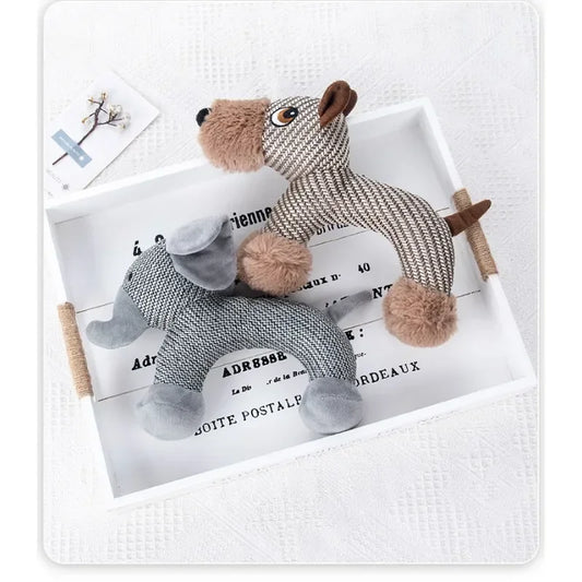 AUSIDAPET Dog Squeaky Toys Pet Supplies Pets Chew Toy Cute Animal Shape Puppy Plush Toy Cleaning Teeth Interactive For Small Medium Dog