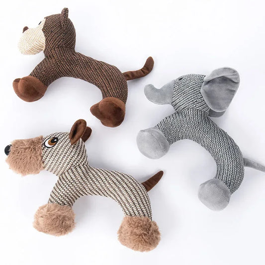 AUSIDAPET Dog Squeaky Toys Pet Supplies Pets Chew Toy Cute Animal Shape Puppy Plush Toy Cleaning Teeth Interactive For Small Medium Dog