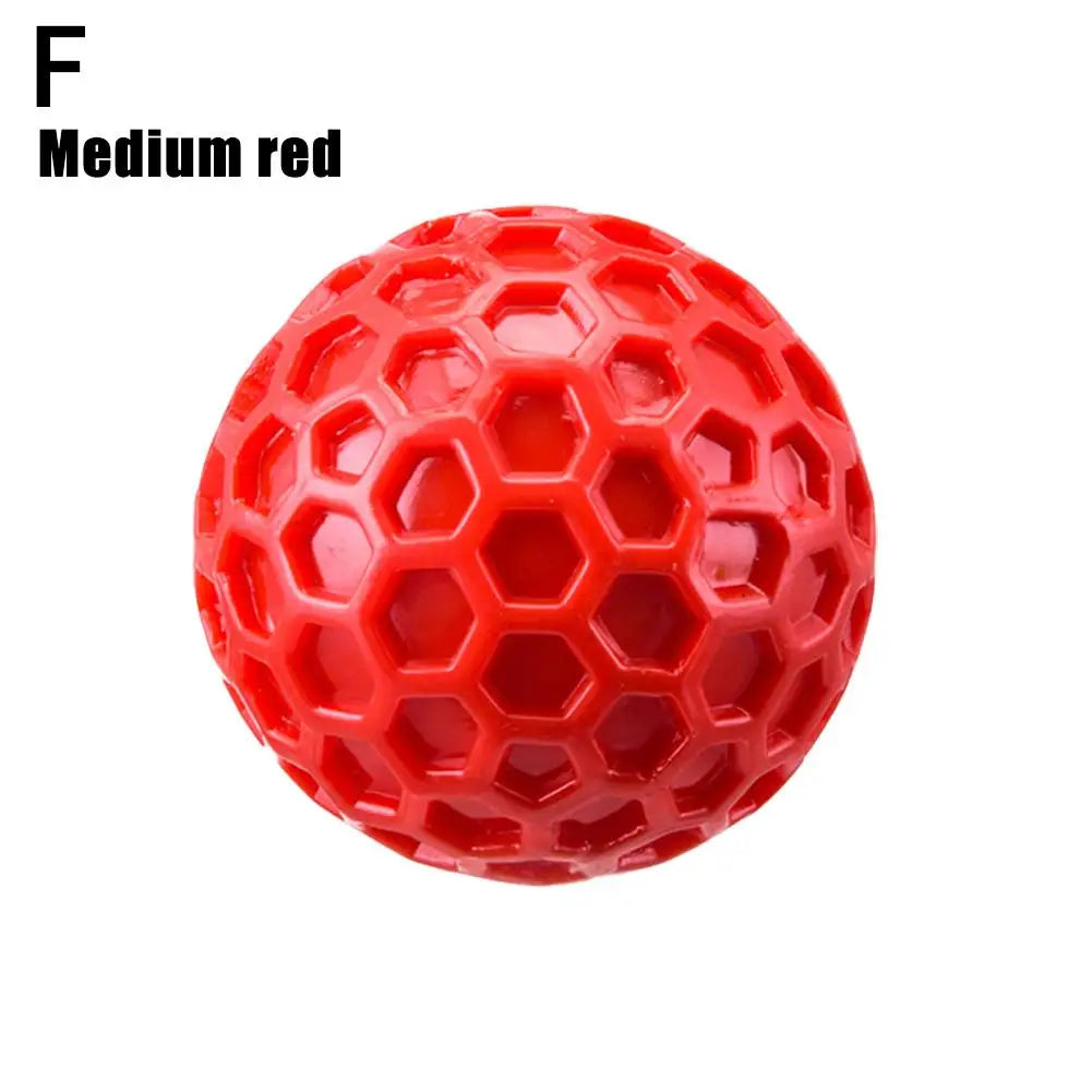 AUSIDAPET Dog Toys Bite Resistant Interactive Throwing Sound Honeycomb Balls Natural Rubber Teething Clean Teeth Toys Pet Products
