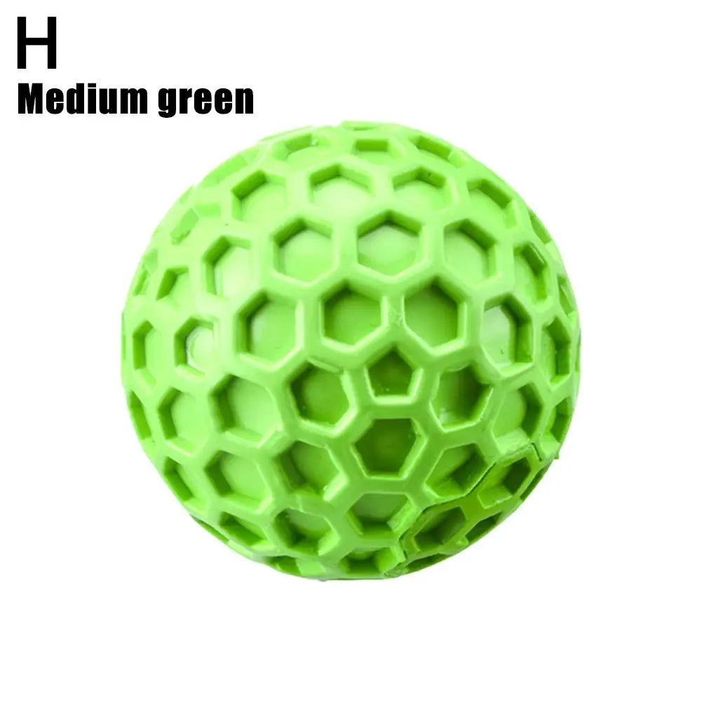AUSIDAPET Dog Toys Bite Resistant Interactive Throwing Sound Honeycomb Balls Natural Rubber Teething Clean Teeth Toys Pet Products