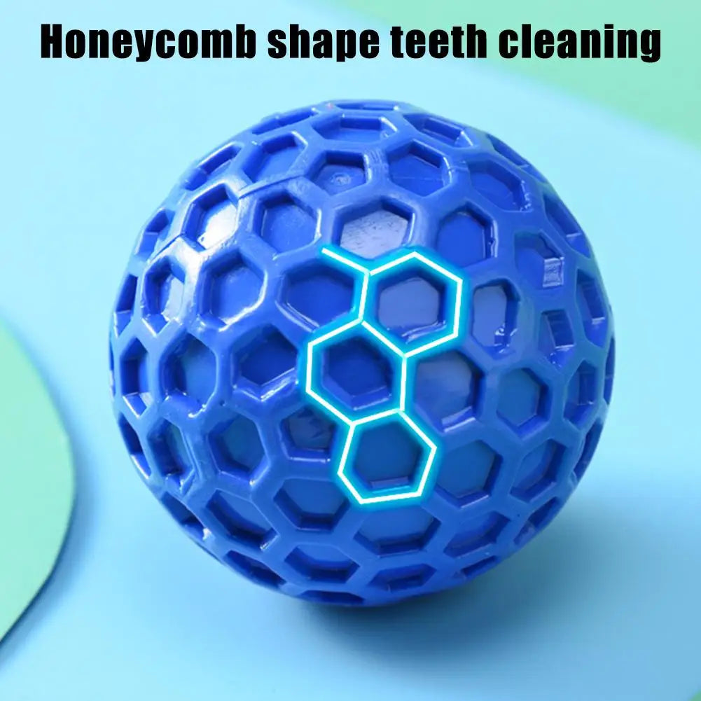 AUSIDAPET Dog Toys Bite Resistant Interactive Throwing Sound Honeycomb Balls Natural Rubber Teething Clean Teeth Toys Pet Products