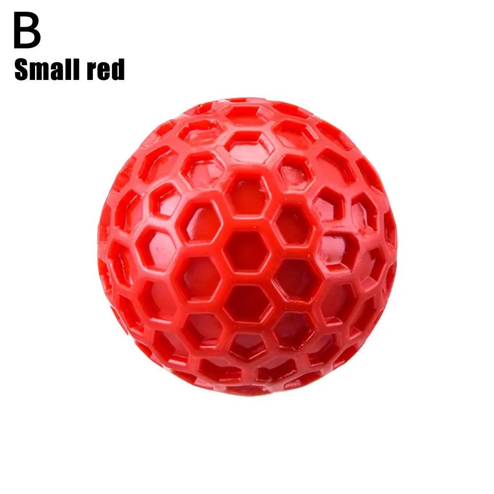 AUSIDAPET Dog Toys Bite Resistant Interactive Throwing Sound Honeycomb Balls Natural Rubber Teething Clean Teeth Toys Pet Products