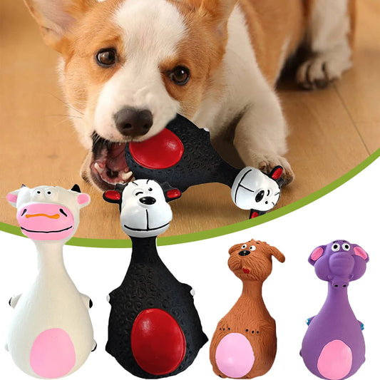 AUSIDAPET Dogs Durable Chew Toy Cartoon Sound-Producing Toy Indestructible Aggressive Chewing Toy Squeaky Football Toy Training Dental Toy