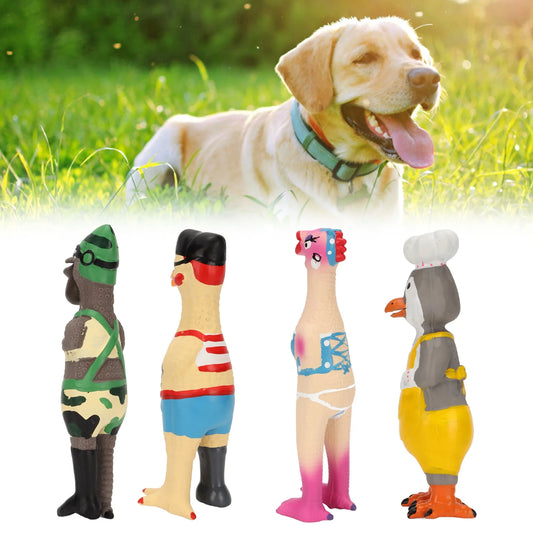 AUSIDAPET HOOPET Pet Dog Toys Screaming Chicken Squeeze Sound Toy for Dogs Super Durable Funny Squeaky Yellow Rubber Chicken Dog Chew Toy