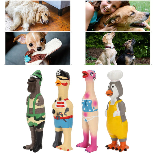 AUSIDAPET HOOPET Pet Dog Toys Screaming Chicken Squeeze Sound Toy for Dogs Super Durable Funny Squeaky Yellow Rubber Chicken Dog Chew Toy