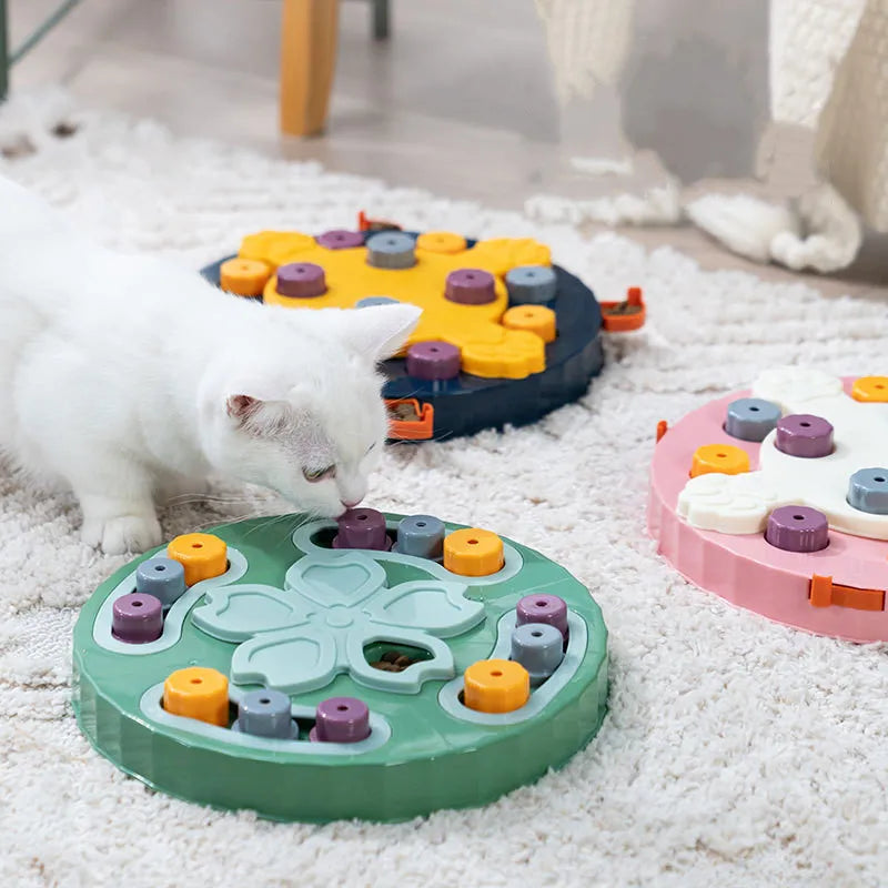 AUSIDAPET Interactive Cat Dog Puzzle Toy Slow Food Bowls for Cats Small Dogs Kitten Pet Training Toys Improve IQ Game juguetes para gatos