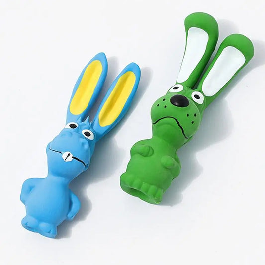 AUSIDAPET Latex Pet Chew Toy Hippo Animal Chew Toys Latex Squeaky Toys Crinkle Interactive Soft Pet Supplies Dog Toys For All Breeds and Pet