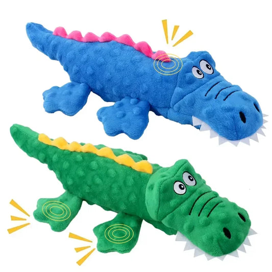 AUSIDAPET Pet Plush Toy Dog Sound Crocodile Animal Shape Toy Interactive Dog Teeth Clean Chew Toy Pet Supplies For Small Meduim Large Dog