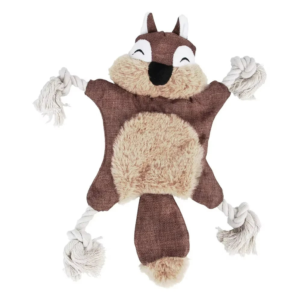AUSIDAPET Pet Toys Plush Soundmaking Dog Supplies Durable and Bite Resistant Fox ,raccoonand Squirrel Pet Squeak Toys