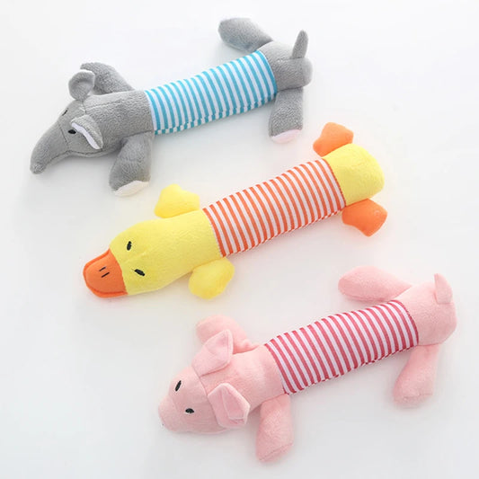 AUSIDAPET Plush Pet Dog Toy Chew Squeak Toys For Dogs Supplies Fit for All Puppy Pet Sound Toy Cute Elephant Duck Pig Plush Toys For Pets