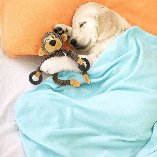 AUSIDAPET Plush Puppy Chew Toys Squeaky Puppy Toys for Teething Training Dog Toys for Small Dogs Toys for Cute Monkey Interactive Dog Toys