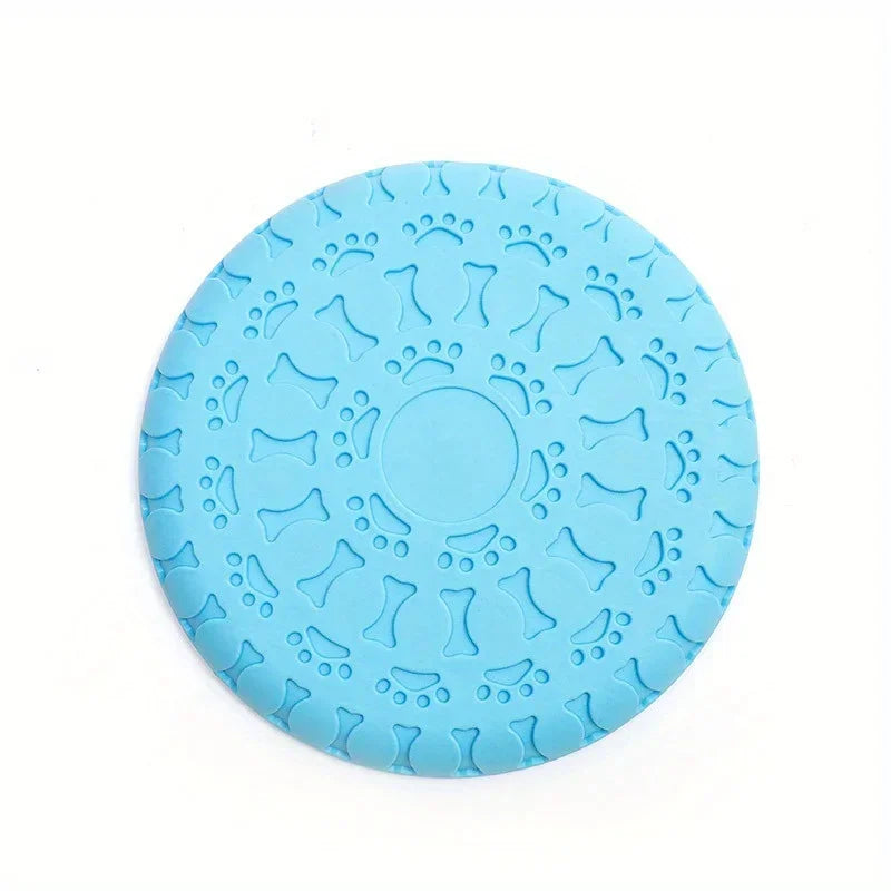 AUSIDAPET Rubber Dog Flying Disc, Pet Puppy Outdoor Sports Game Training Interactive Toy, Bite Resistant Dogs Chew Flying Disc