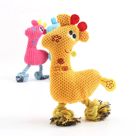 AUSIDAPET Squeaky Puppy Toys Plush Puppy Chew Toy for Teething Training Dog Toys for Small Dogs Toy for Cute Knot Interactive Dog Toy