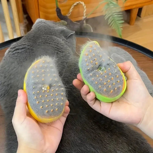 AUSIDAPET Steamy Dog Brush Electric Spray Cat Hair Brush 3 In1 Dog Steamer Brush for Massage Pet Grooming Removing Tangled and Loose Hair