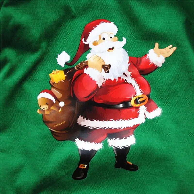 AusidaPet Christmas Santa Dog T-Shirt - Green Holiday Pet Tank Top with Reindeer Design