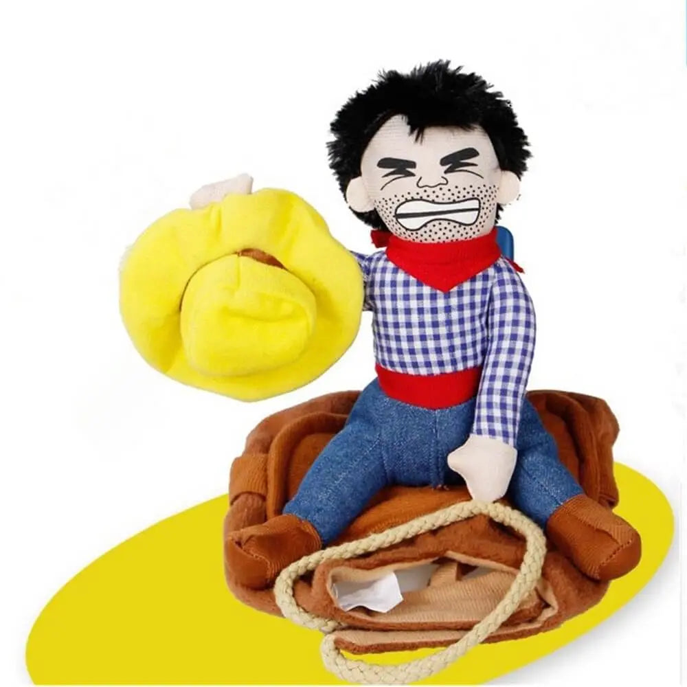 AUSIDAPET Cowboy Rider Dog Costume – Funny Halloween Outfit for Small, Medium & Large Dogs