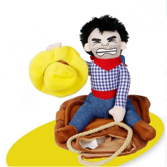 AUSIDAPET Cowboy Rider Dog Costume – Funny Halloween Outfit for Small, Medium & Large Dogs