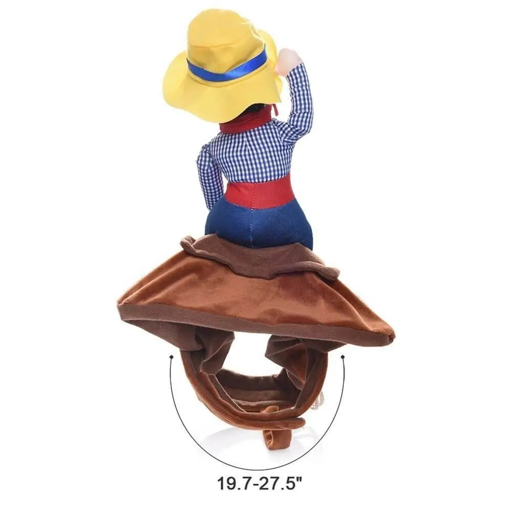 AUSIDAPET Cowboy Rider Dog Costume – Funny Halloween Outfit for Small, Medium & Large Dogs