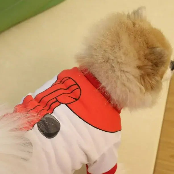 AusidaPet Snowman Christmas Dog T-Shirt - White Holiday Pet Shirt with Red Scarf Design