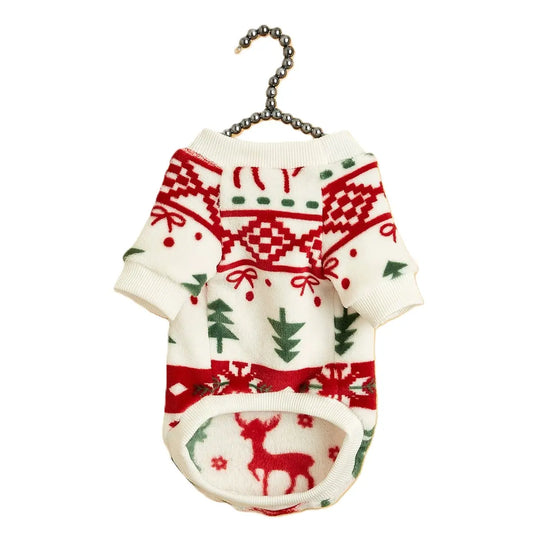 Christmas Dog Sweater - Holiday Pet Hoodie for Small Medium Large Dogs & Cats