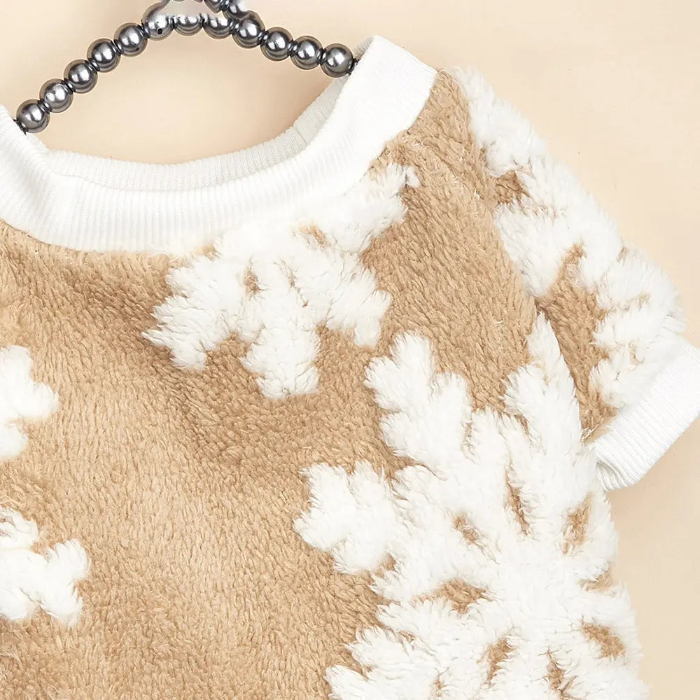 Pet Sweater - Tan White Cow Print Pattern Fleece Dog Hoodie with Breathable Mesh Belly for Small Medium Large Dogs & Cats