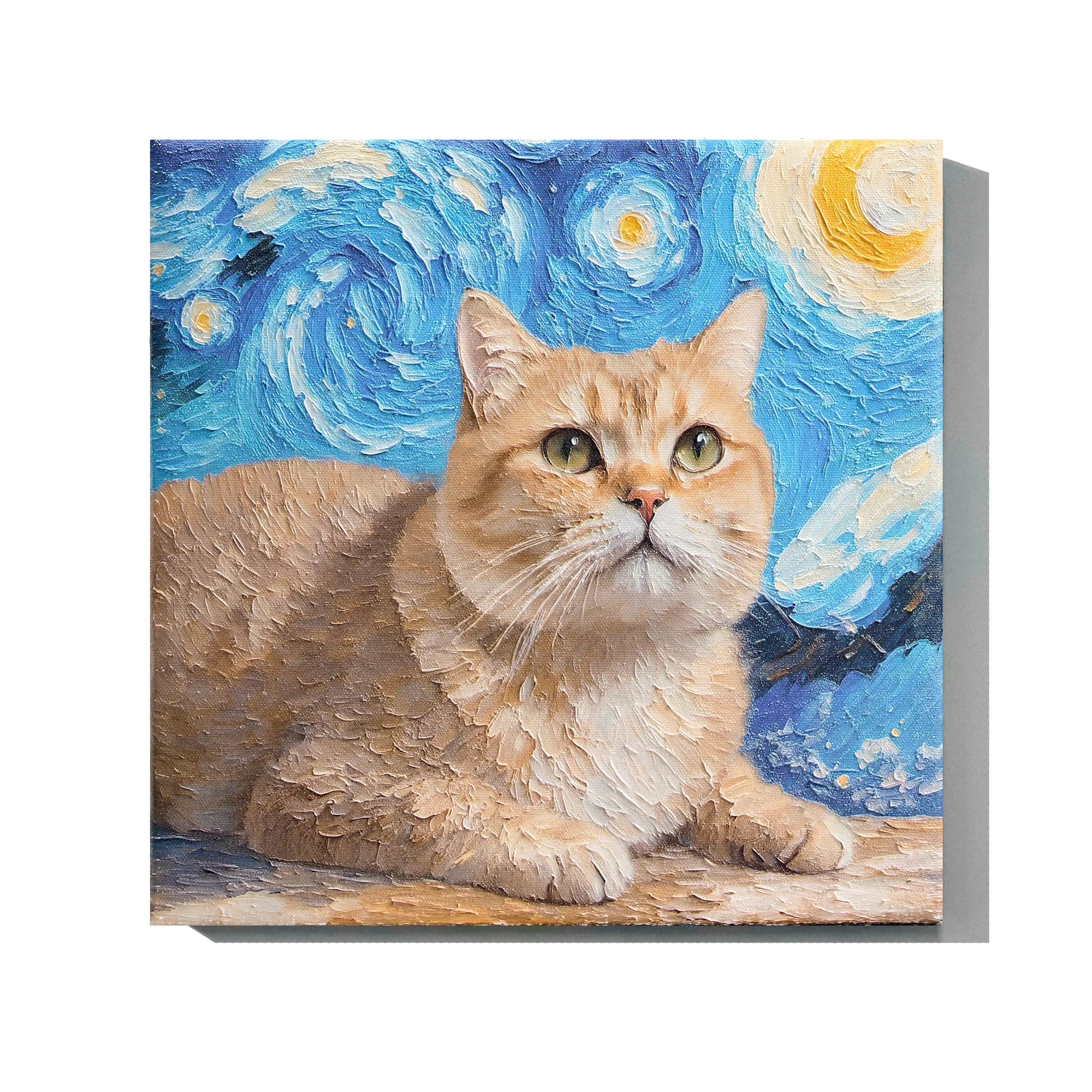 AusidaPet Wall Art Hanging Guide - Step 4: Press Painting Firmly onto the Wall